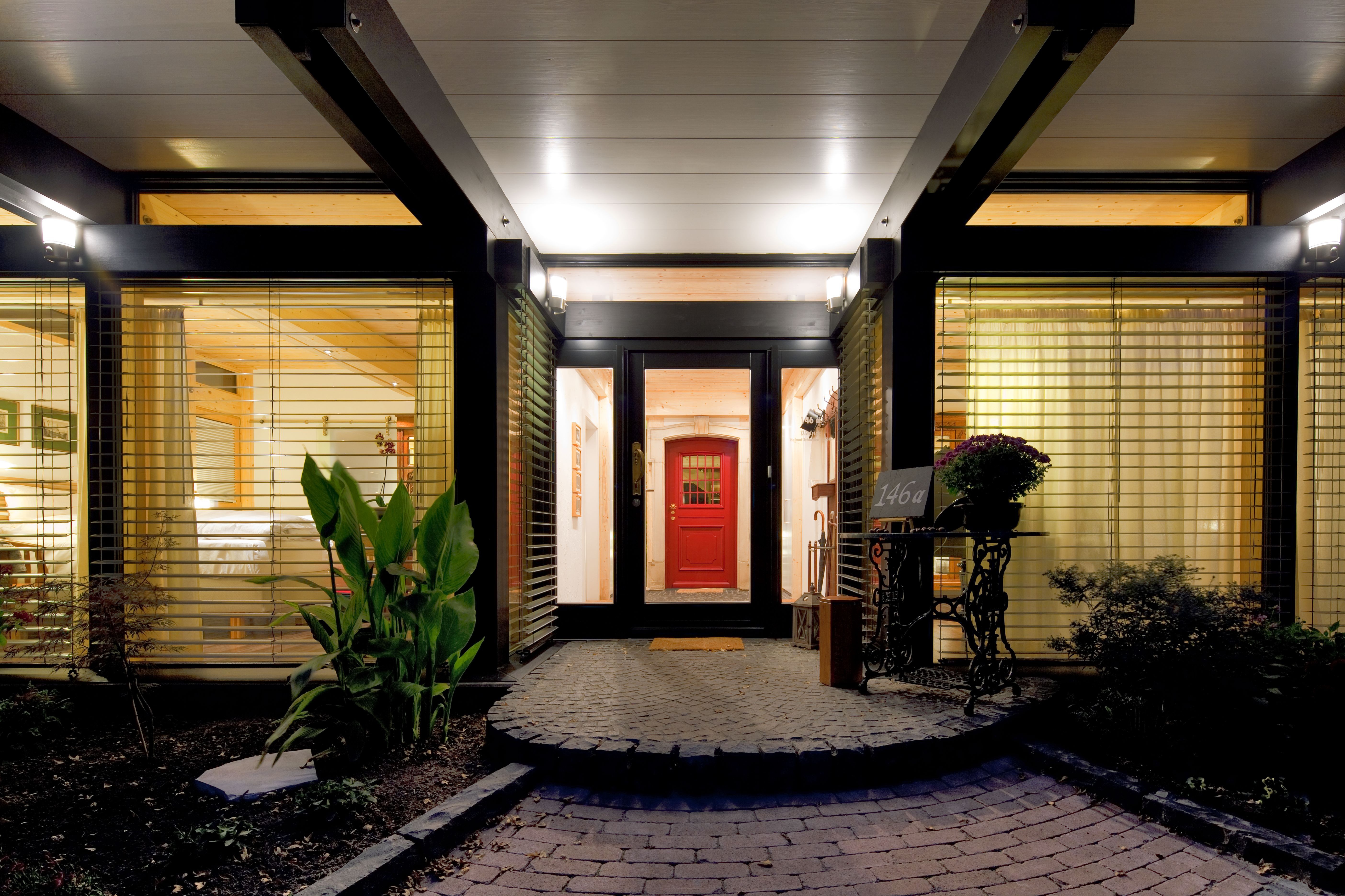 Warm, welcoming therapy office entrance